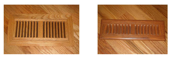 photo montage showing a flush vent and a self rimming vent